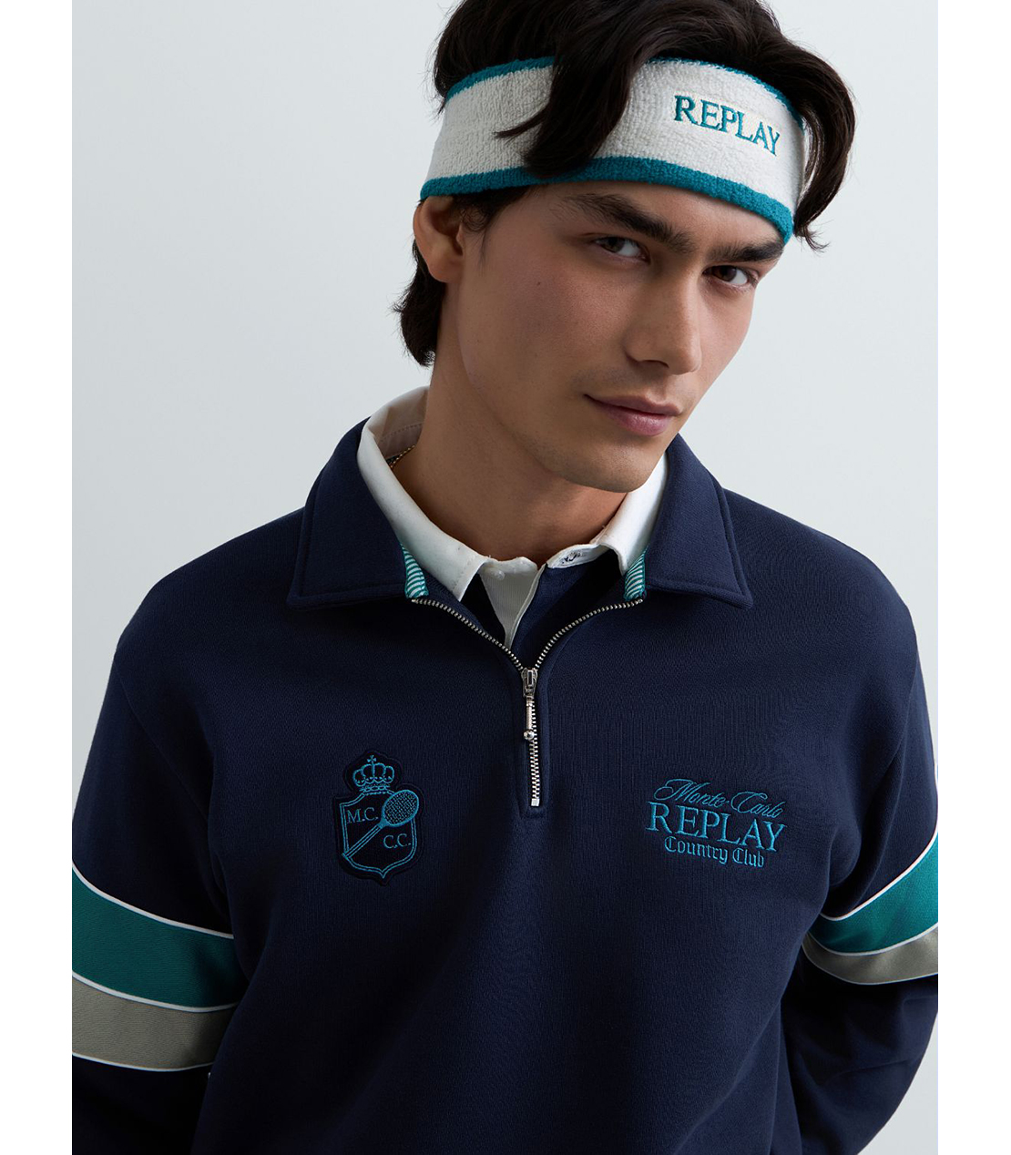 REPLAY &times; Monte Carlo Country Club ハーフジップ スウェットシャツ 詳細画像 ネイビー 6